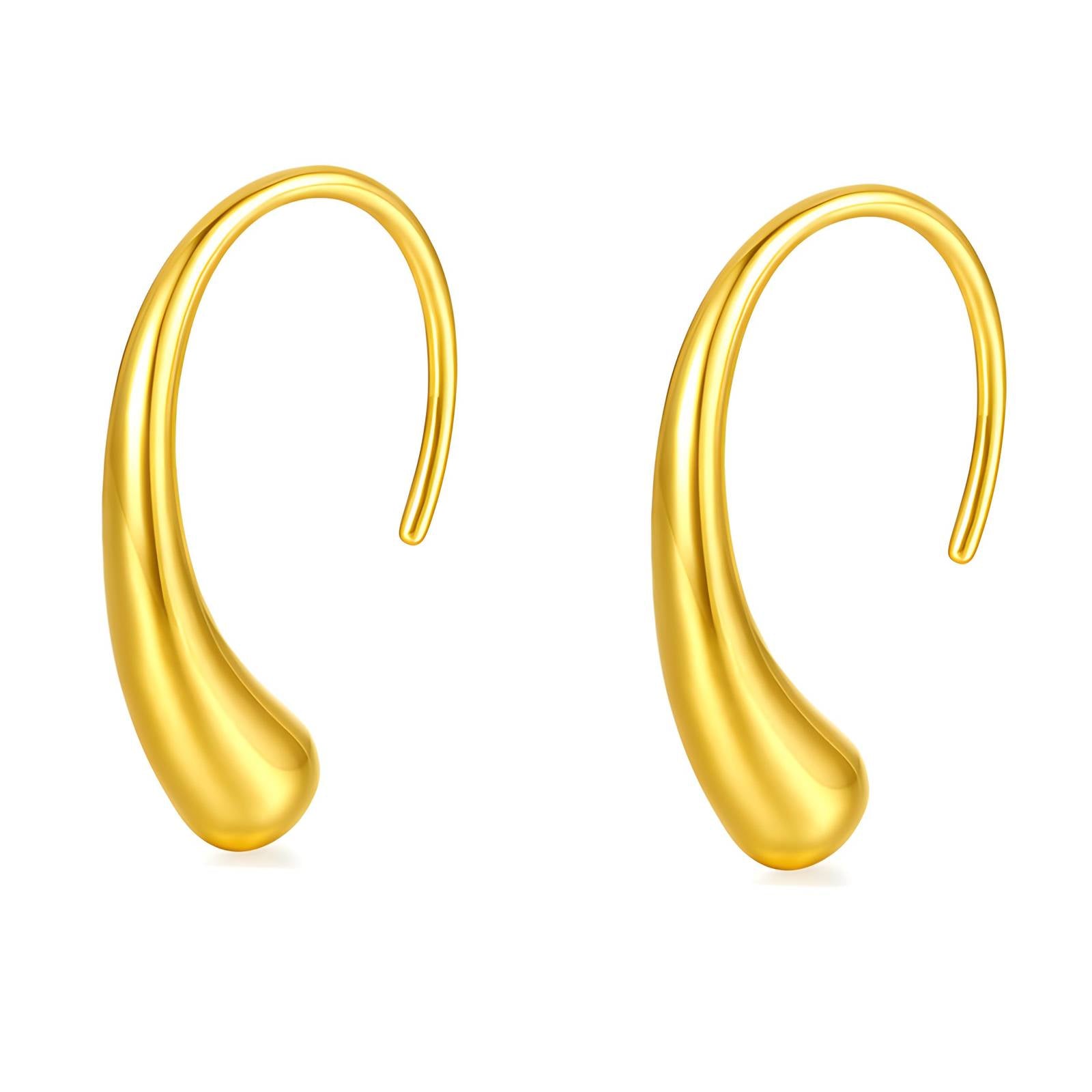 Martha Hook Earrings, 18K Gold Plated Stainless Steel