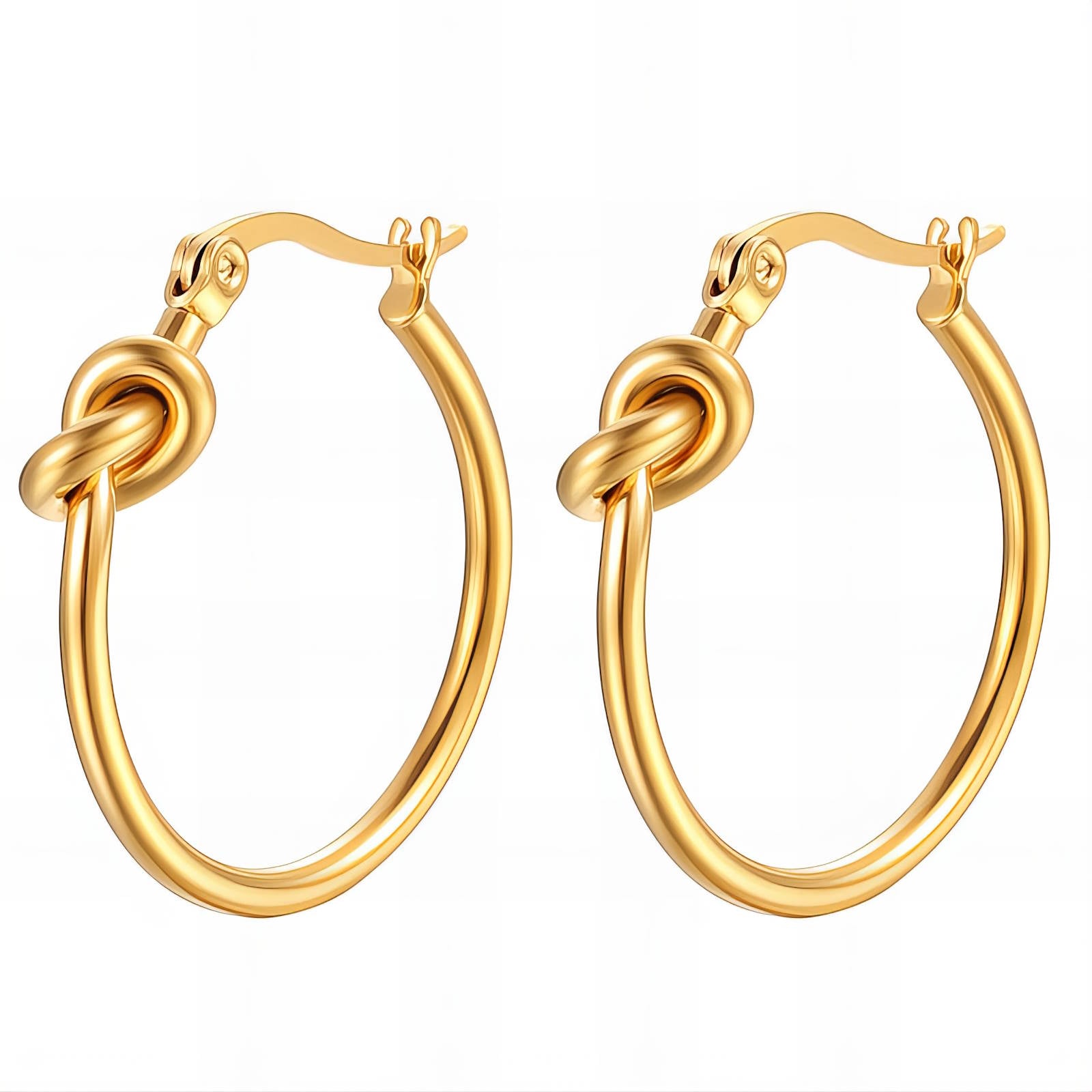 Leonnie Hoop Earrings, 18K Gold Plated Stainless Steel