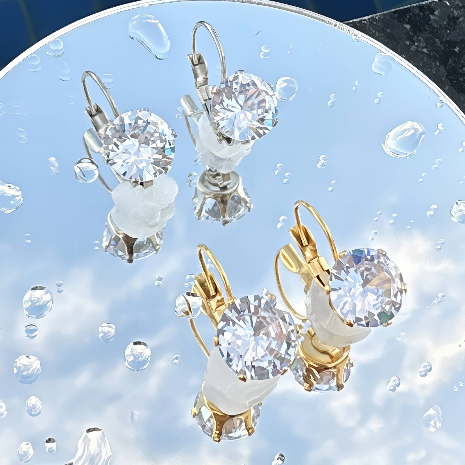 luna earrings, 18K gold plated Stainless steel