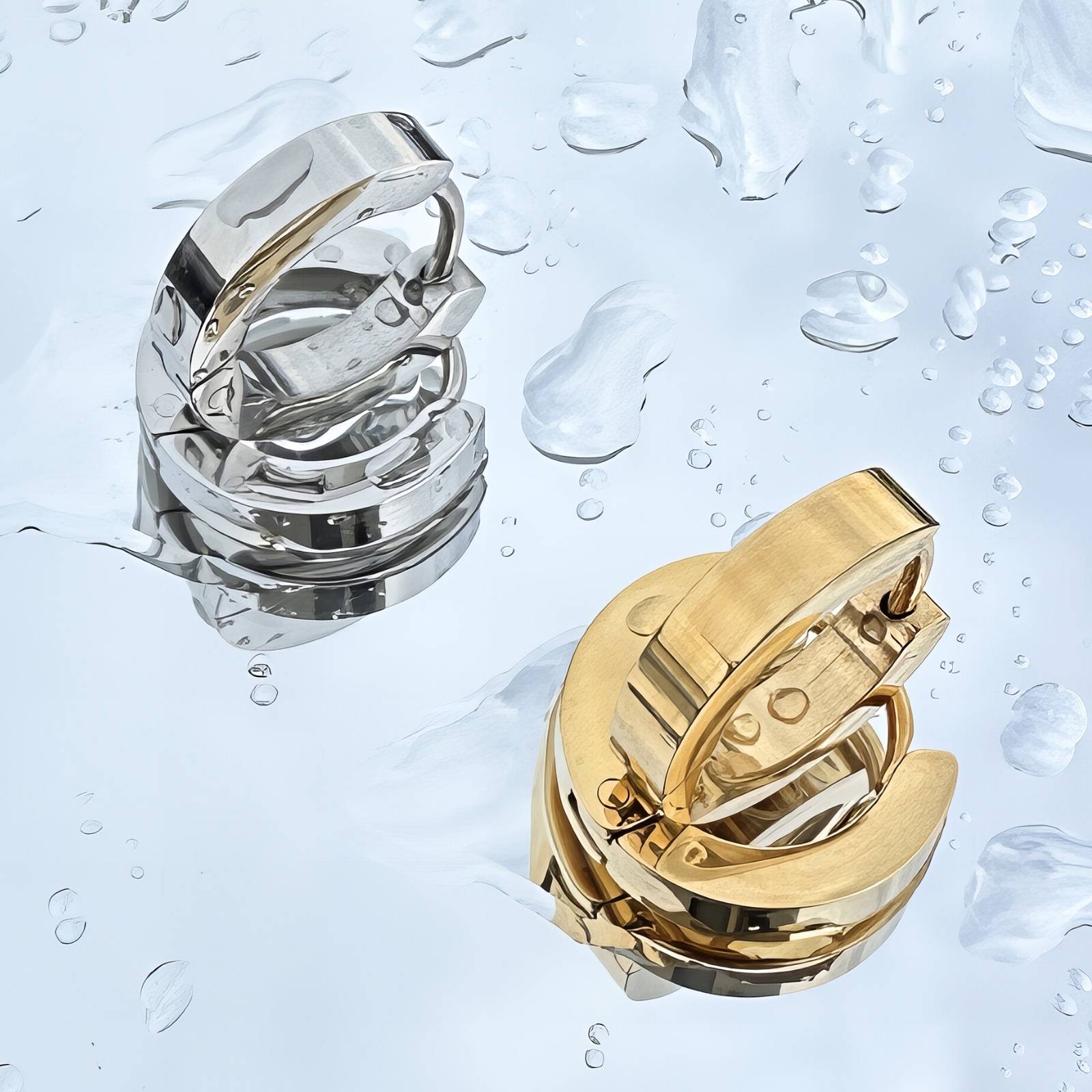 Rosana Huggies Earrings, 18K Gold Plated Stainless Steel