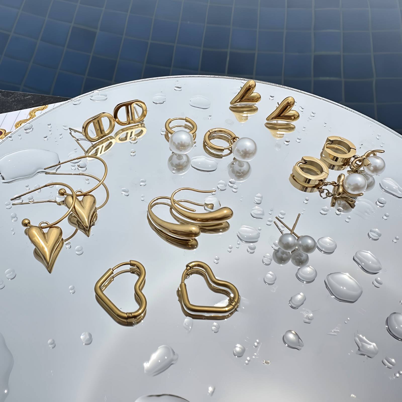 Martha Hook Earrings, 18K Gold Plated Stainless Steel