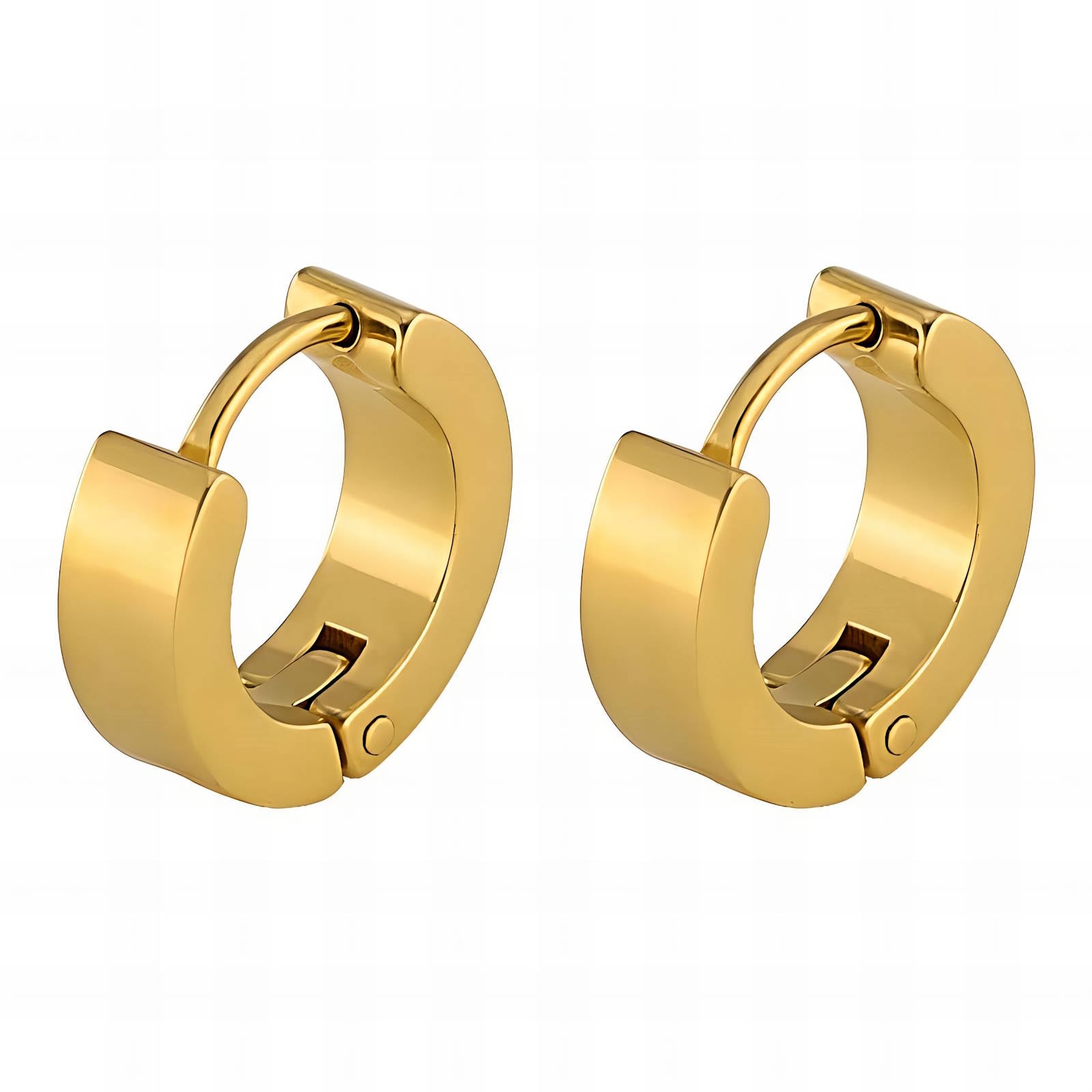 Rosana Huggies Earrings, 18K Gold Plated Stainless Steel