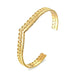 Side view of the hypoallergenic gold-plated bracelet, highlighting its sleek design and premium finish