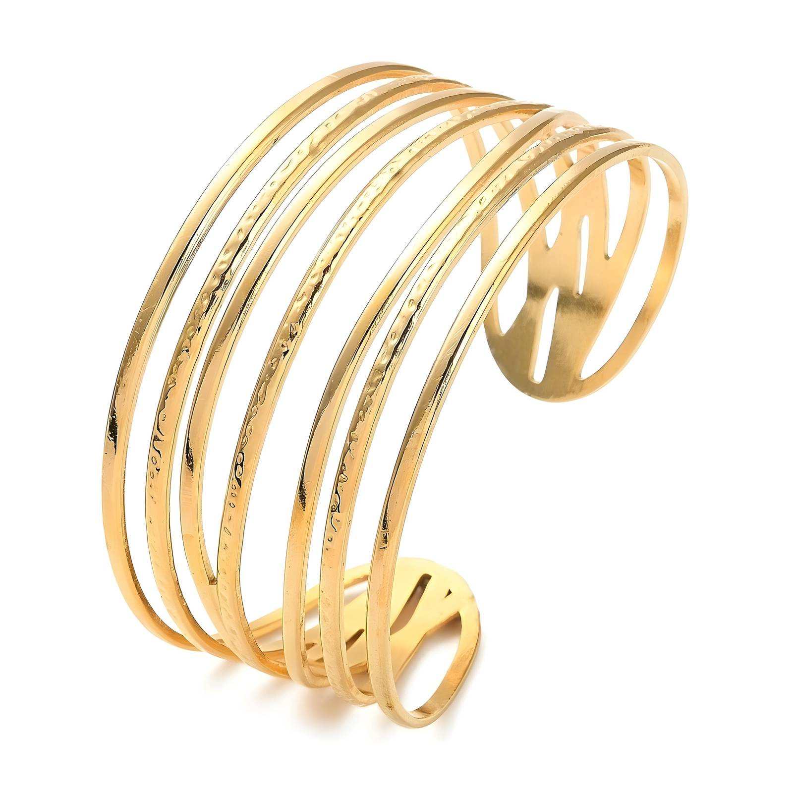 Side view of the hypoallergenic gold-plated bracelet, highlighting its sleek design and premium finish.