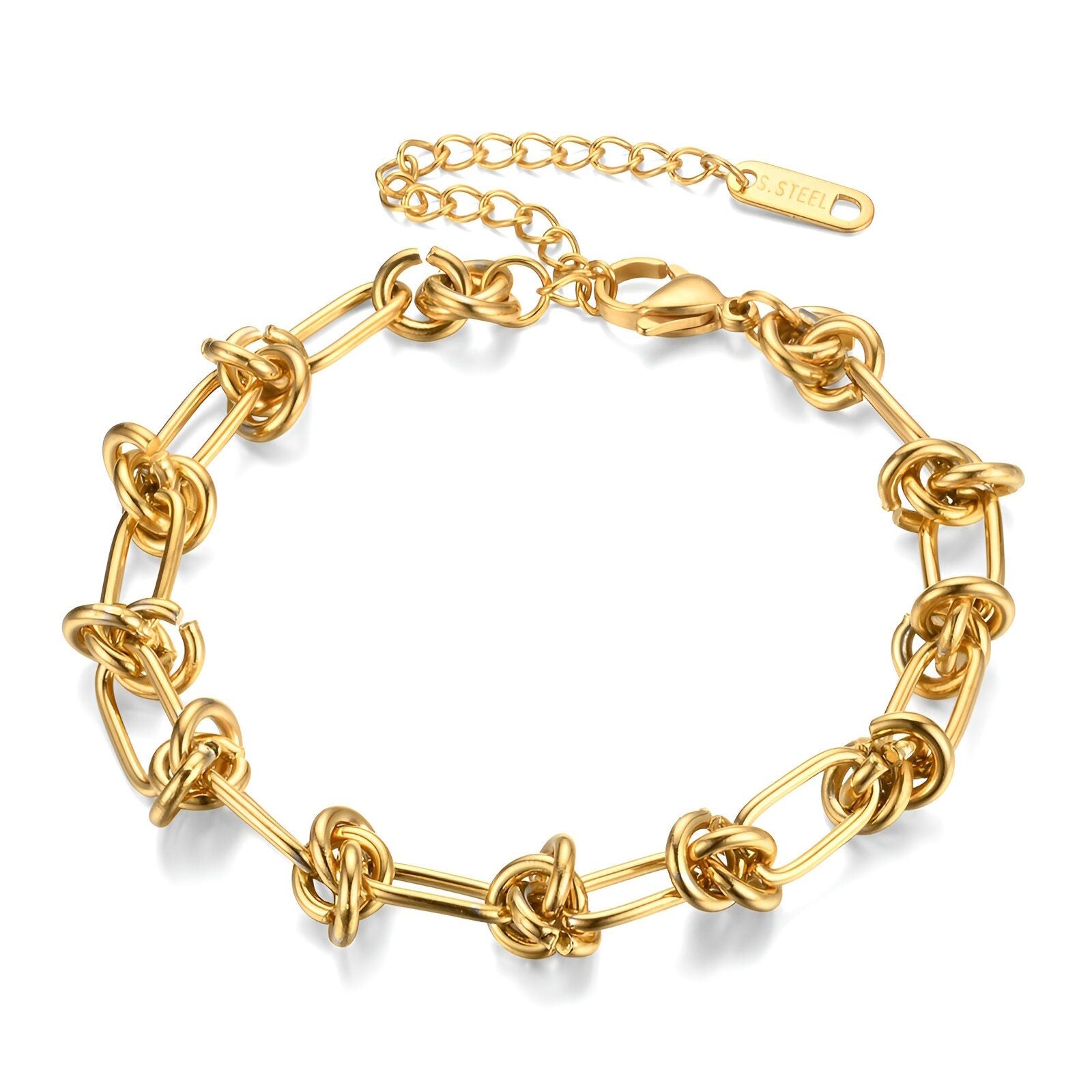 Knot Bracelet, 18K Gold Plated Stainless Steel