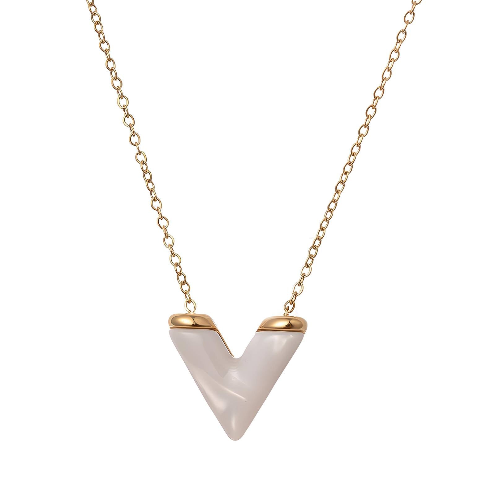 The V Necklace, 18K Gold Plated Stainless Steel