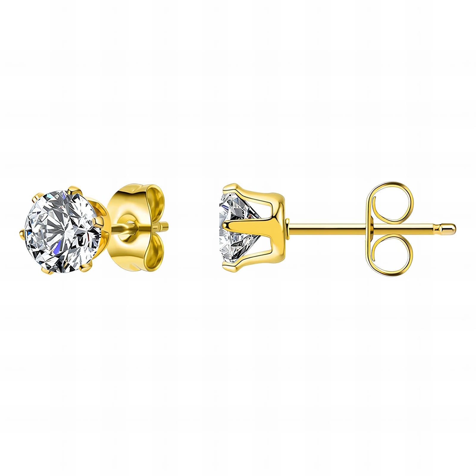 Stella Small Stud Earrings, 18K Gold Plated Stainless Steel