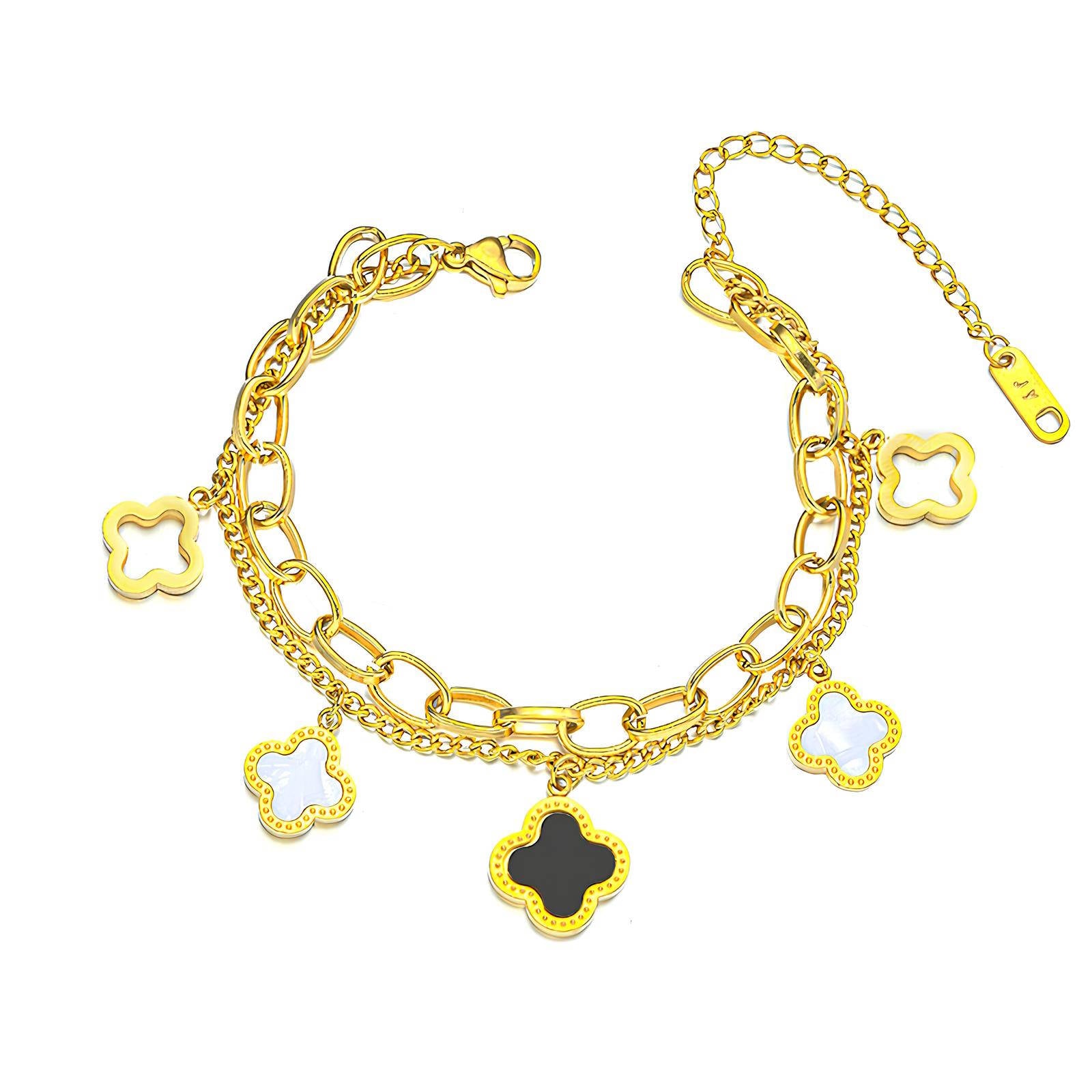 love Charms Trish Bracelet, 18K Gold Plated Stainless Steel