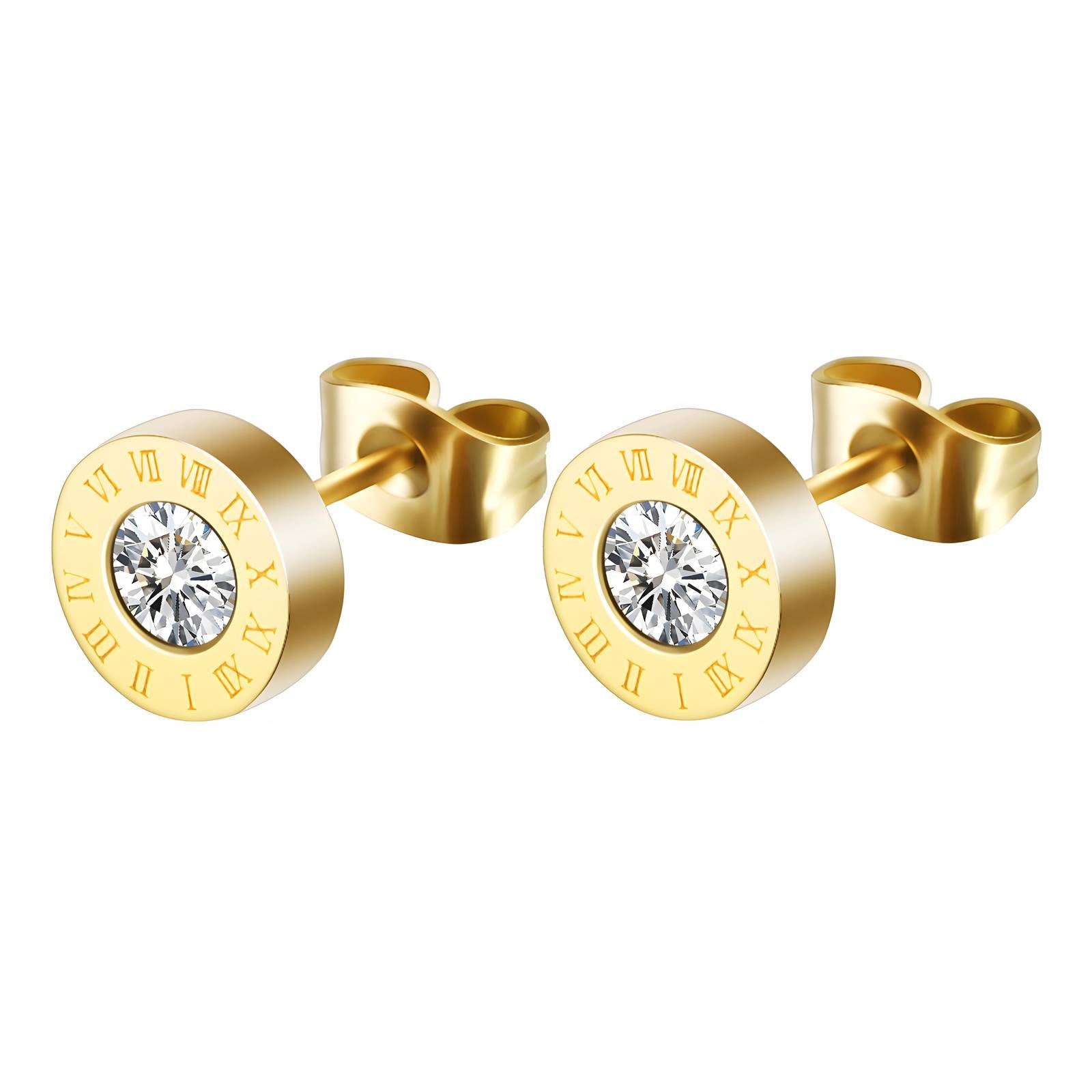 Glitz Inspired  Earrings, 18K Gold Plated Stainless SteeL