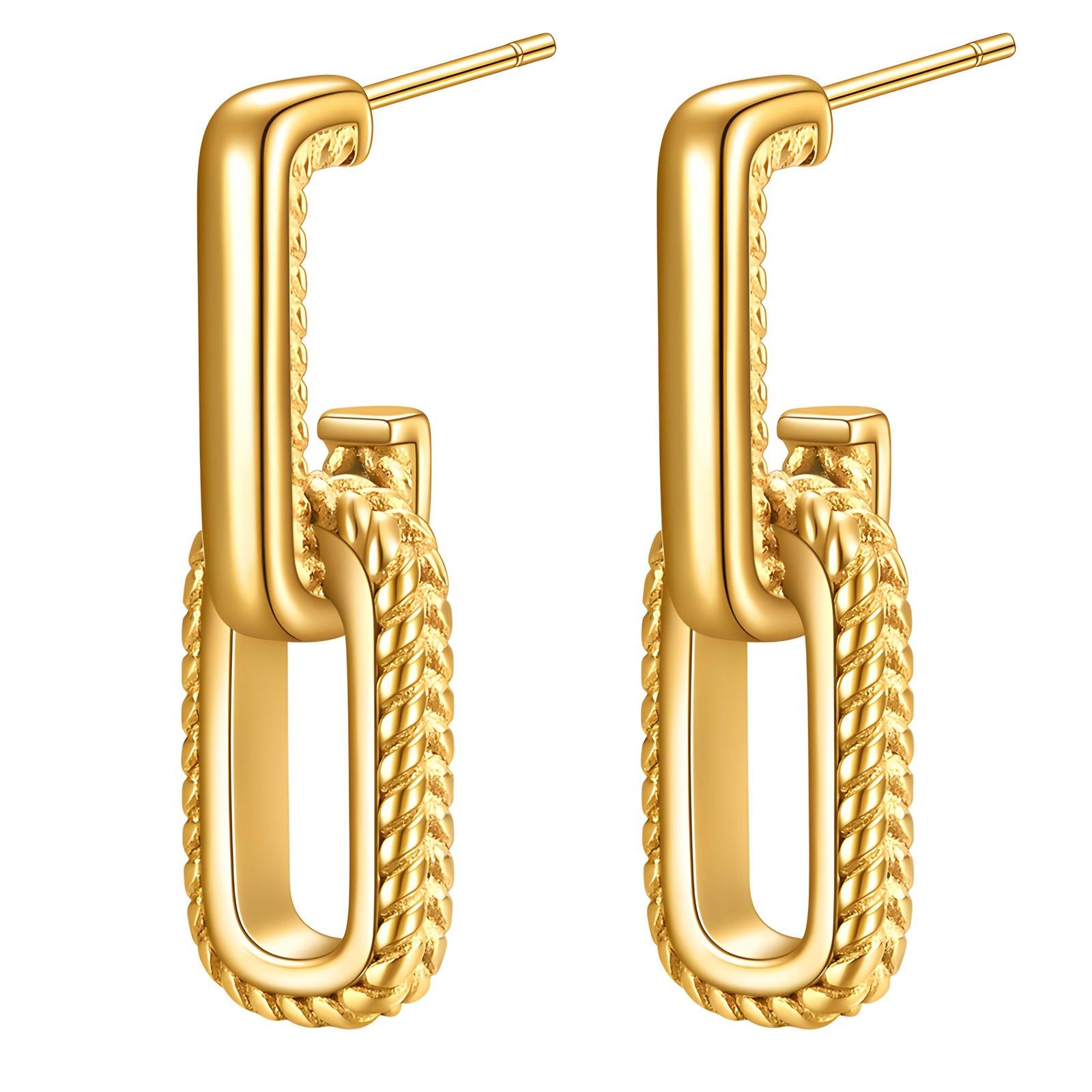 Mary Drop Earrings, 18K Gold Plated Stainless Steel