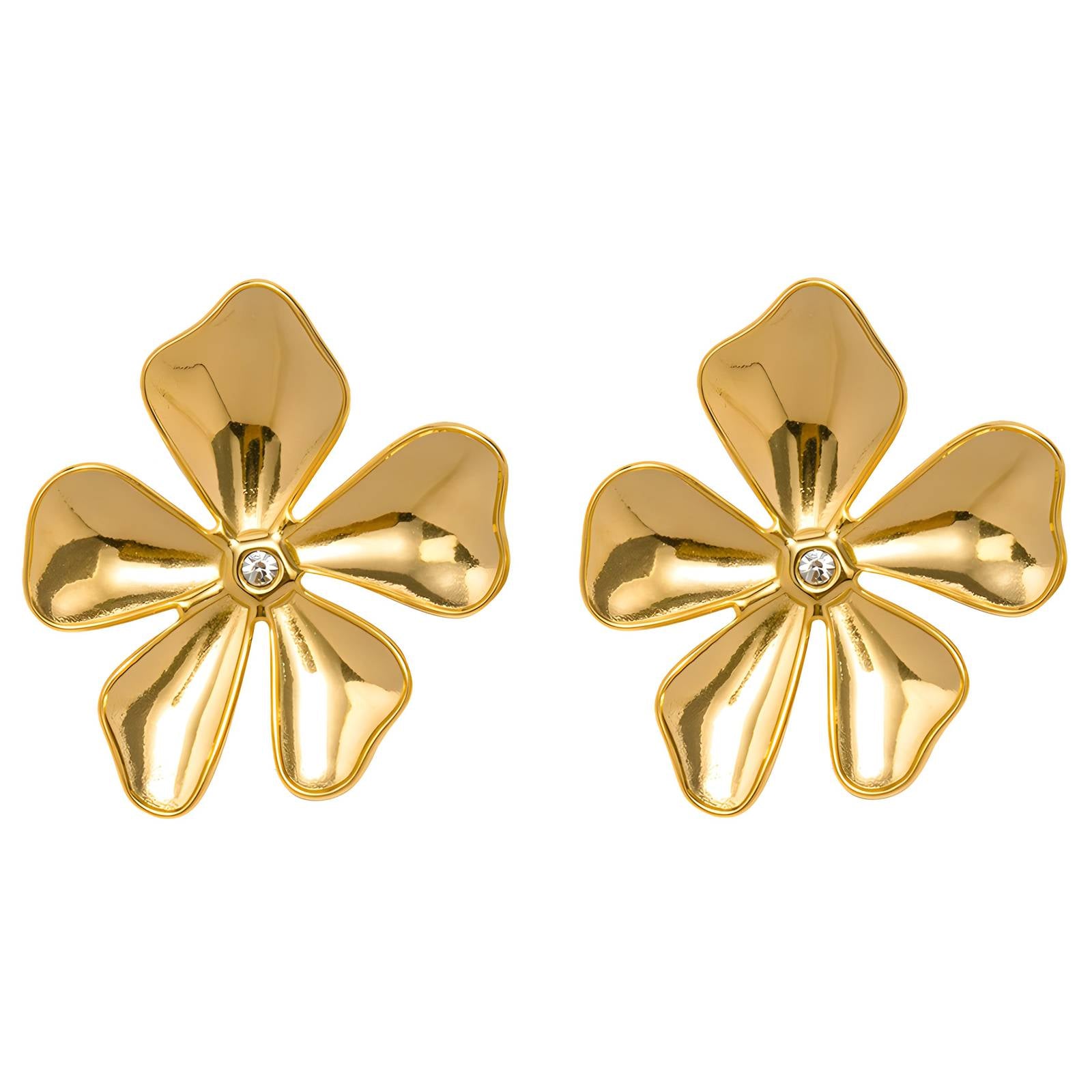 18K gold plated Stainless steel "Flowers" earrings, Intensity