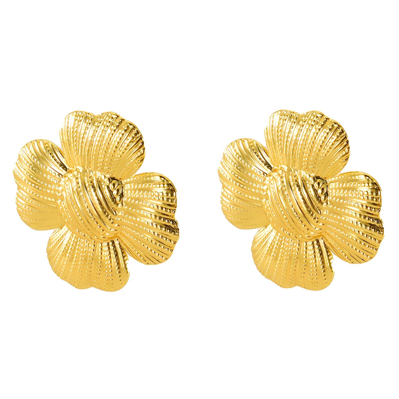 18K gold plated Stainless steel "Flowers" earrings, Intensity