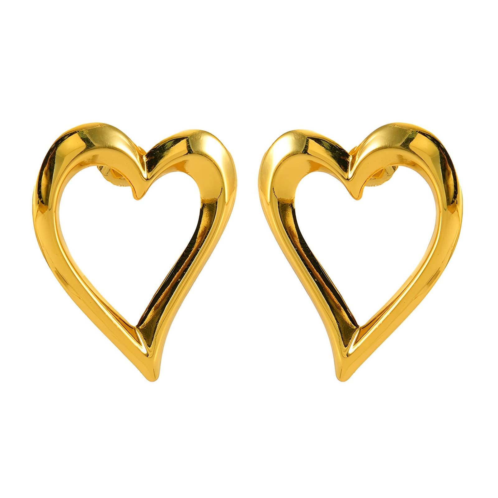 Queen of Hearts" Earrings, 18K Gold Plated Stainless Steel