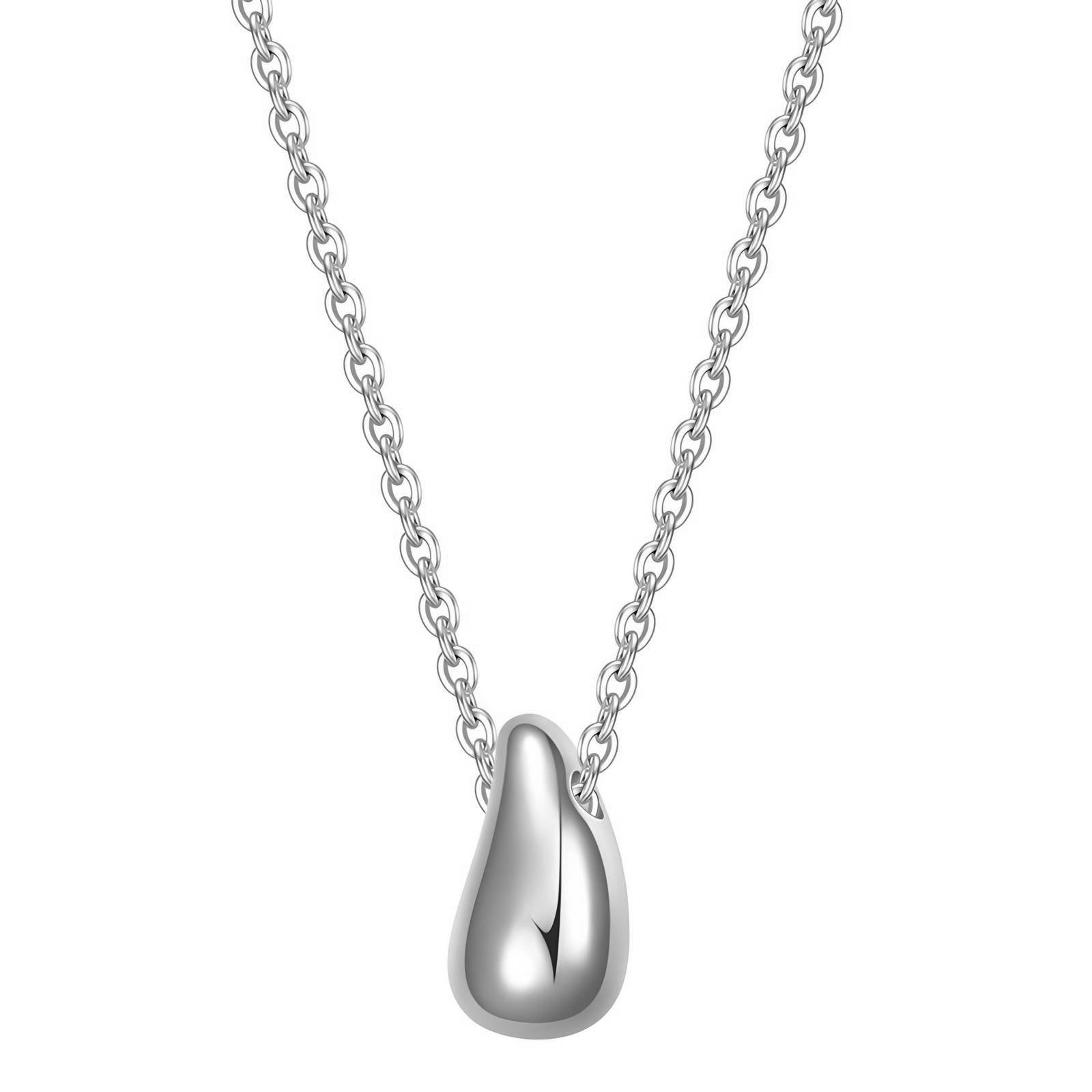 Happy Tear Small Necklace, 18K Silver Pated Stainless steel