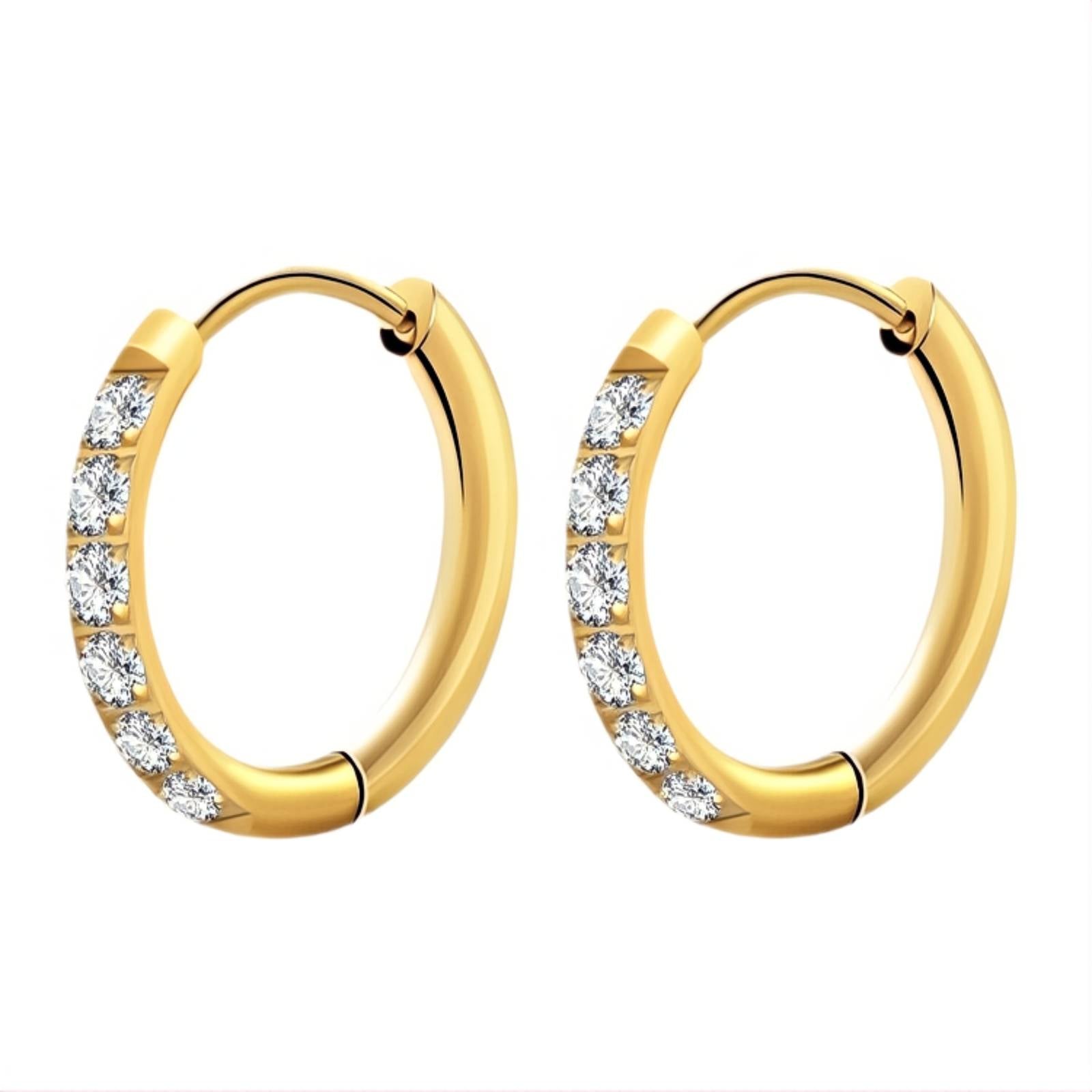 Rebecca Hoop Earrings, 18K Gold Plated Stainless Steel